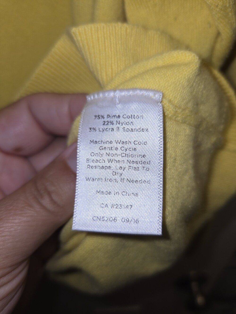 Talbots Yellow Knit Top with Black and White Trim - Picture 3 of 4